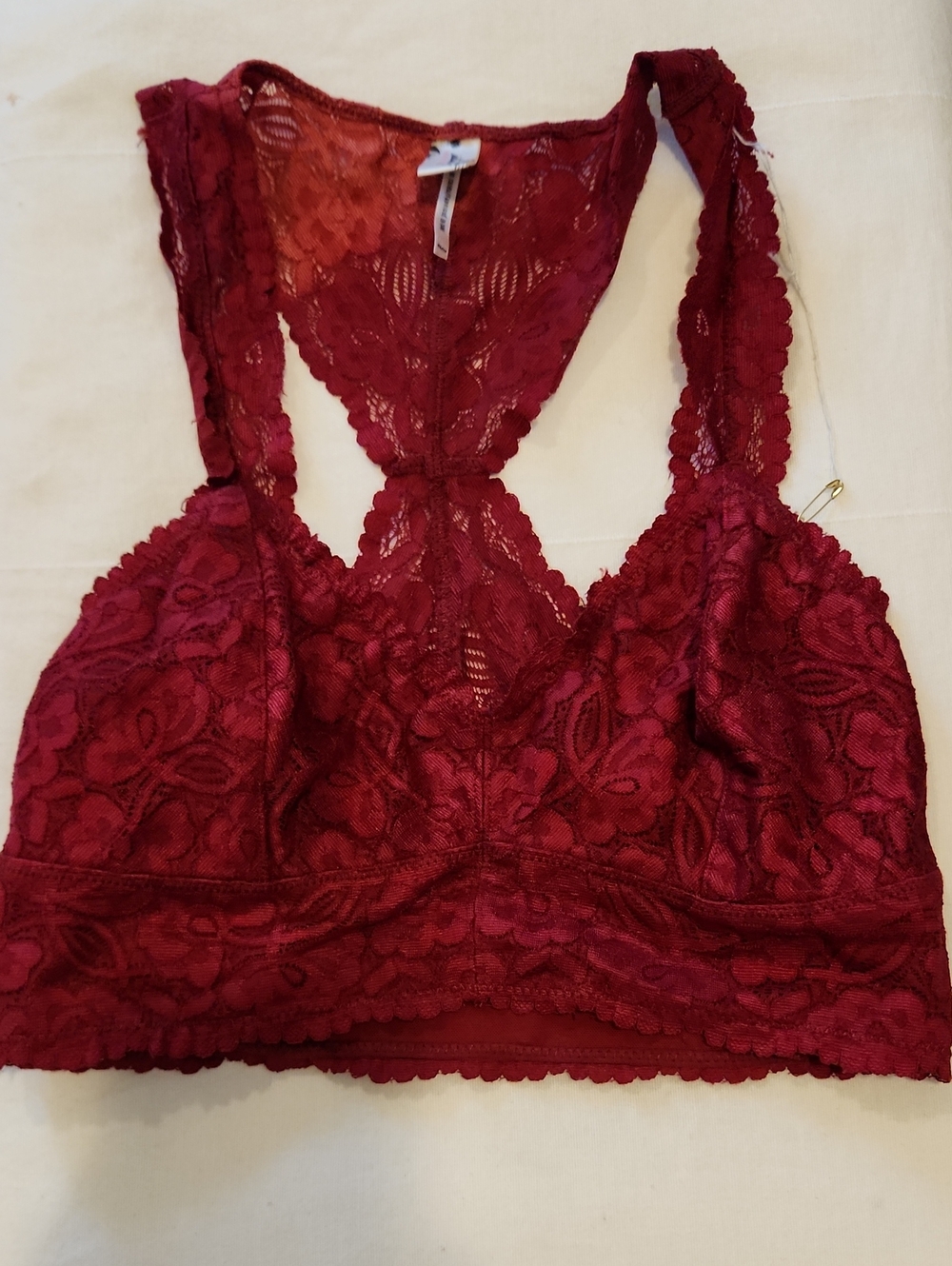 Free People Burgundy Lace Bralette